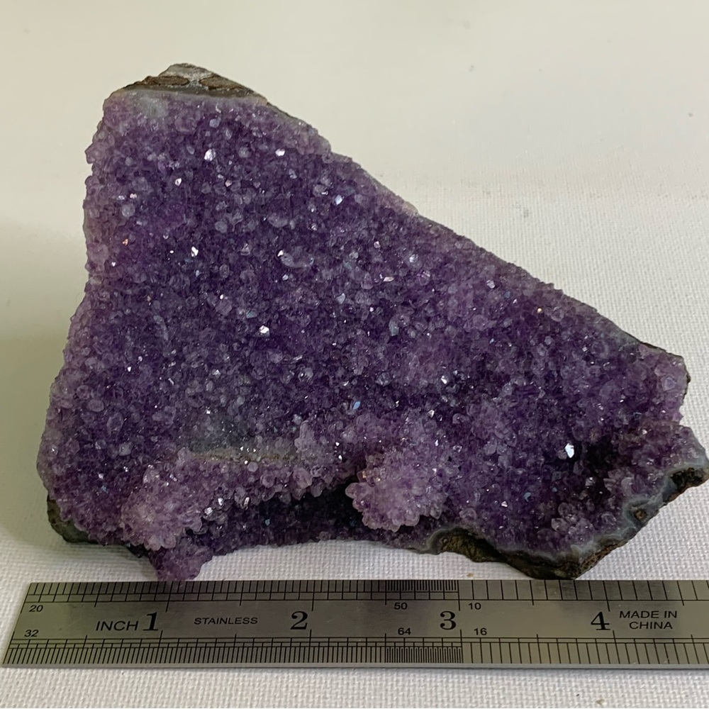 Large Purple Amethyst Crystal Cluster Geode Uruguay Cathedral Gemstone 4.75"x4.5 - Picture 13 of 16
